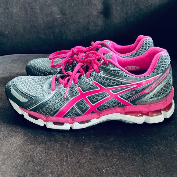 Asics Gel Kayano 19 Women's Athletic Running Shoes T350Q Grey Pink White 10 US - Picture 2 of 11